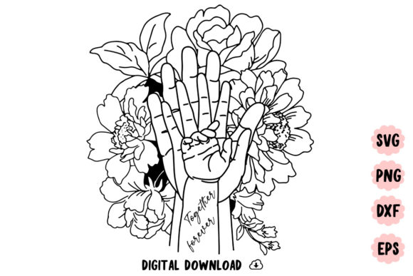 Floral Mom and Baby SVG: Graphics for Crafts