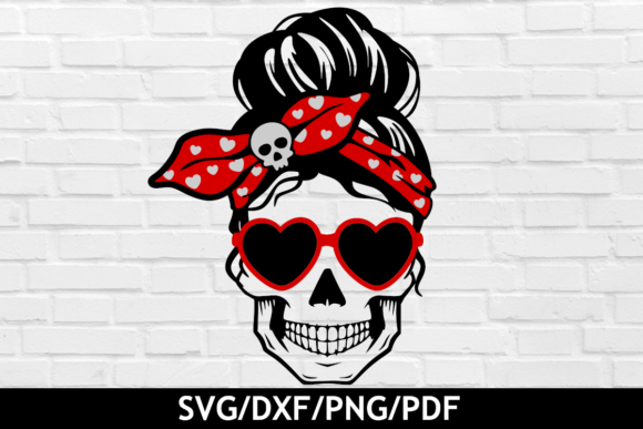 Valentine Skull Svg Cut File